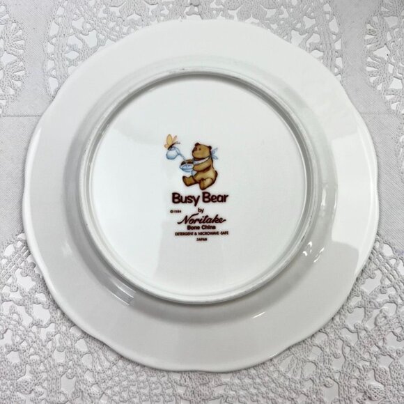 Noritake Busy Bear Childs Plate Bone China Picnic Bears 8" Springtime - Picture 7 of 9